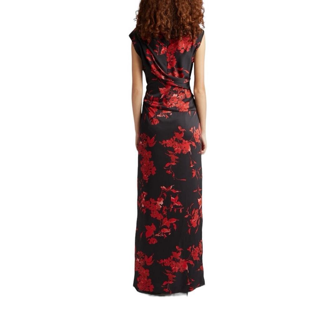 Puppets and Puppets Ringer Floral Print Draped Dress size 8 - Picture 2 of 11